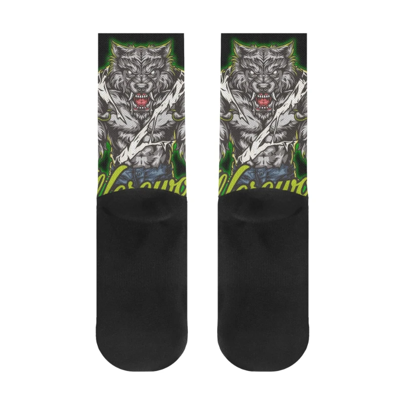 Werewolf Black Crew Socks Deluxe
