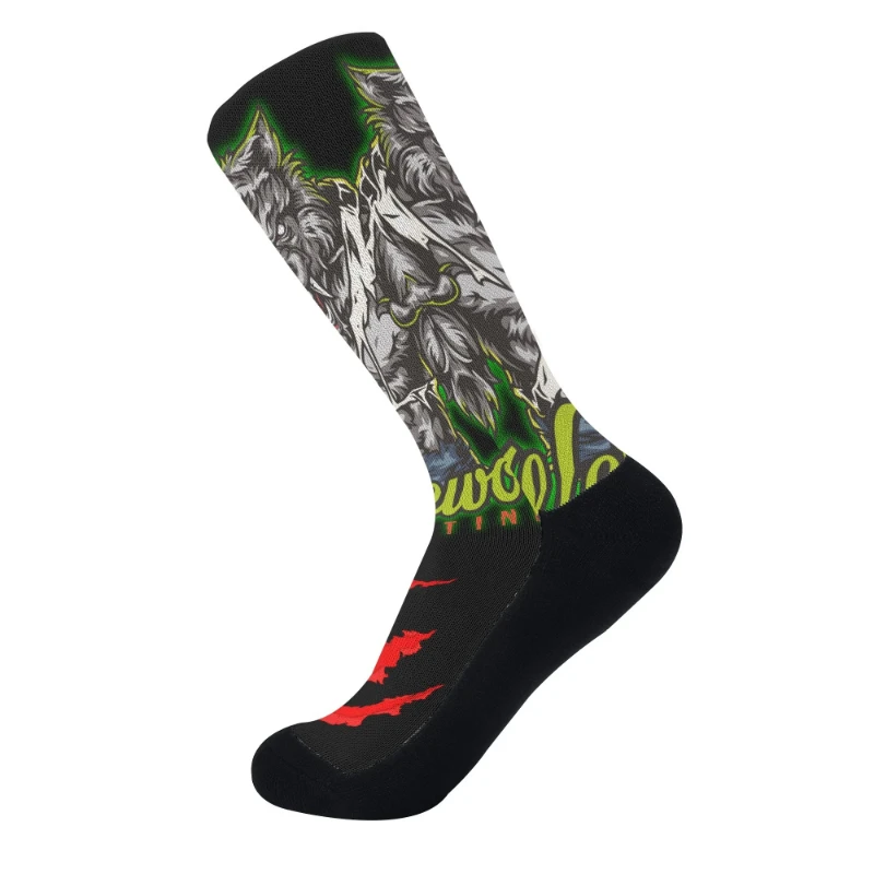 Werewolf Black Crew Socks Deluxe