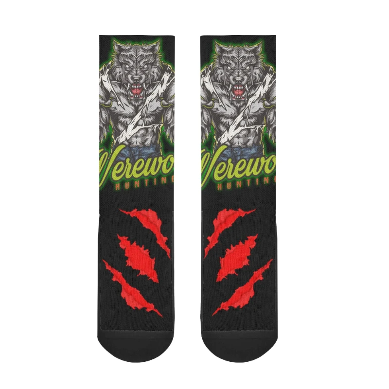 Werewolf Black Crew Socks Deluxe