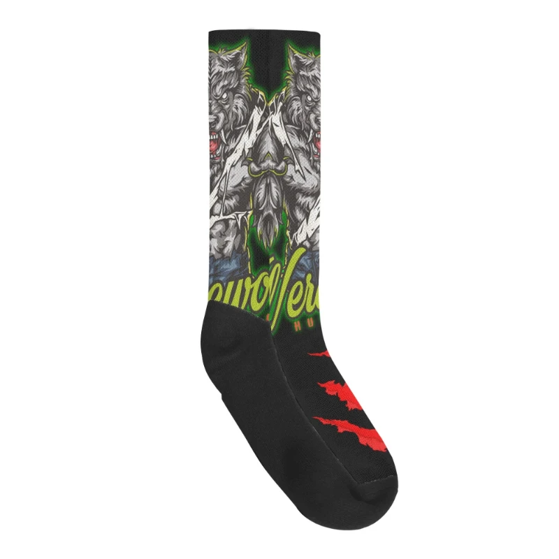 Werewolf Black Crew Socks Deluxe