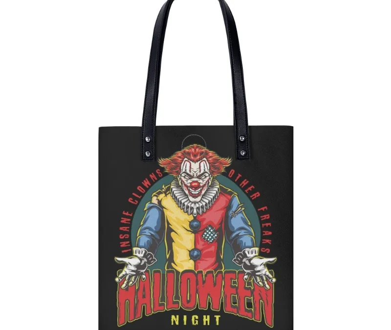 Insane Clown Halloween Night PU Leather Handbag