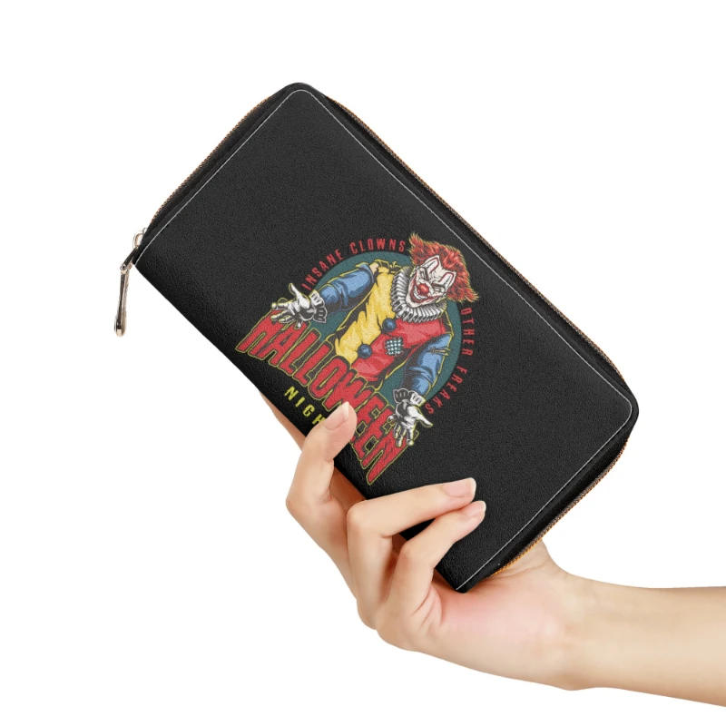 1696267209-4-KwJtWcqsNn Insane Clown Halloween Night PU Leather Zipper Purse