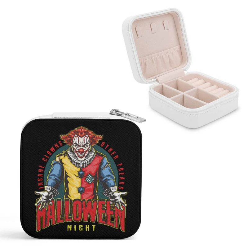 Insane Clown Halloween Night Square Jewelry Case Box