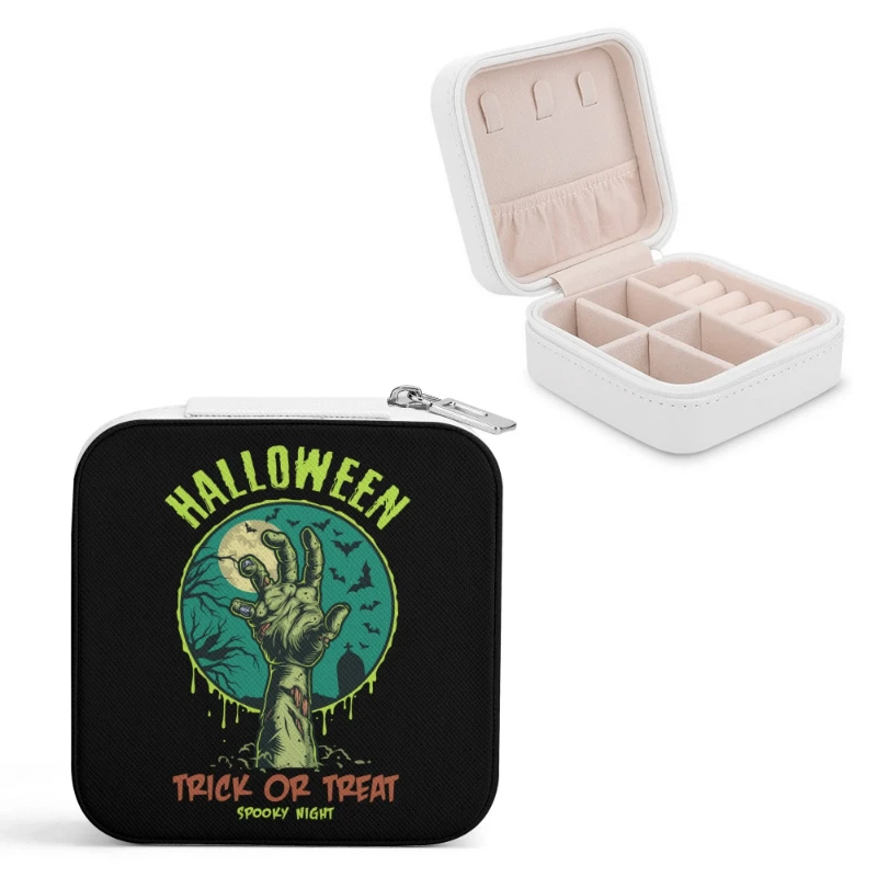 Zombie Hand Trick or Treat Square Jewelry Case Box