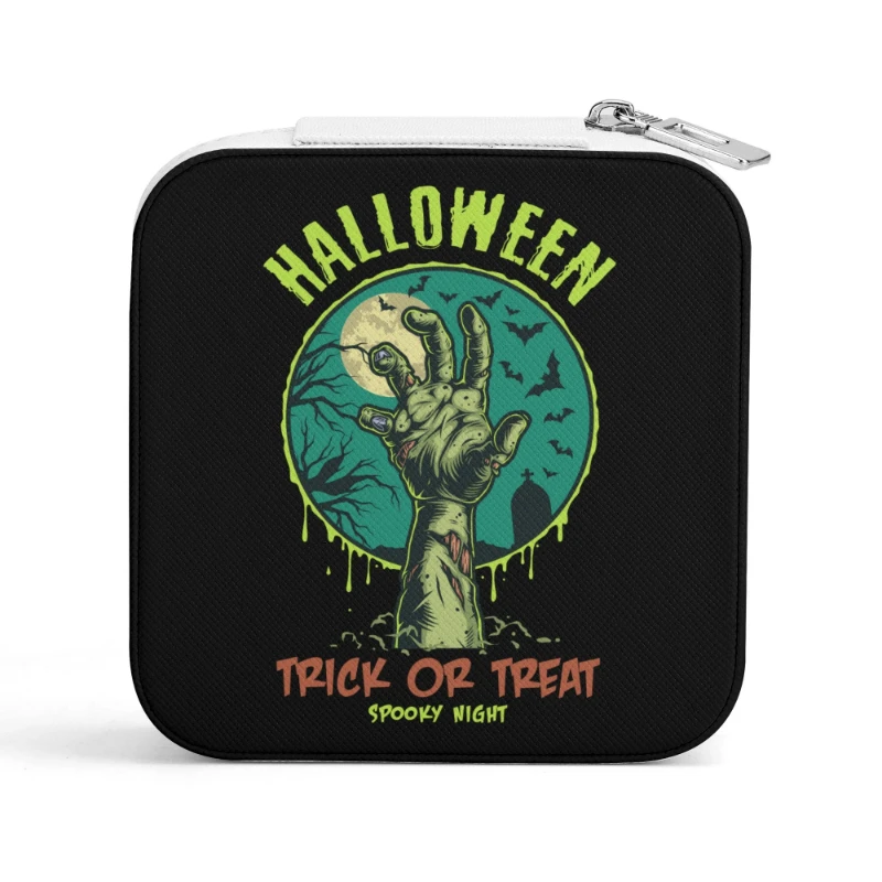 Zombie Hand Trick or Treat Square Jewelry Case Box