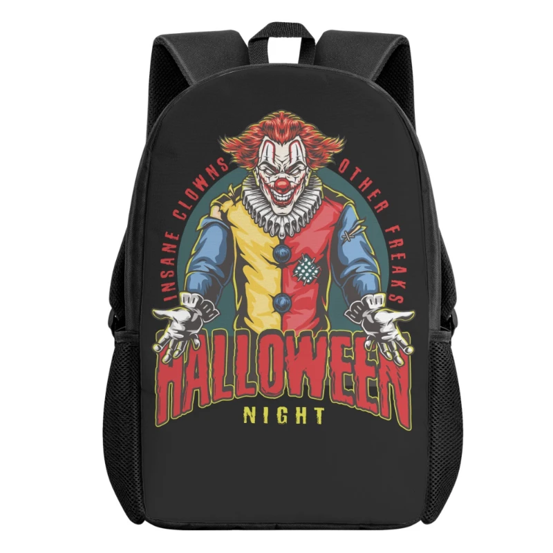 Insane Clown Halloween Night Black Chain Backpack