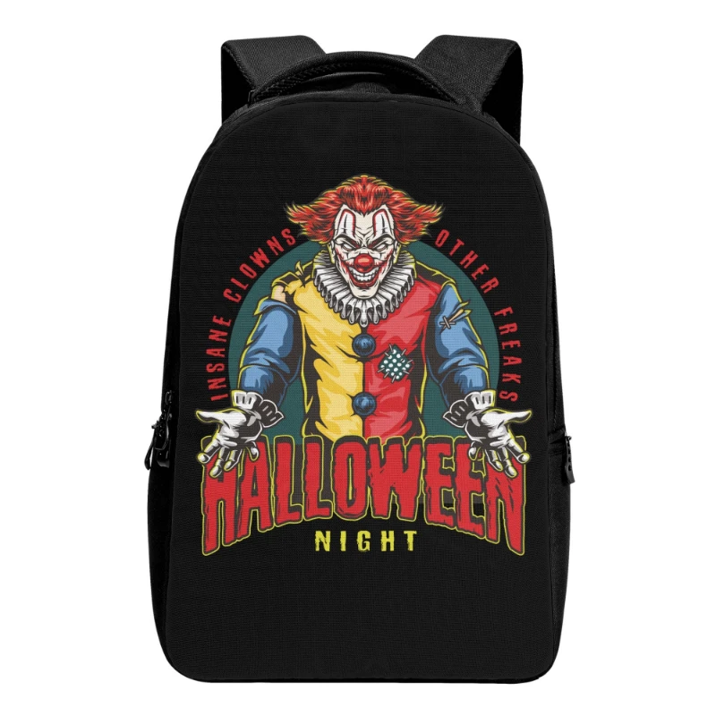 Insane Clown Halloween Night Laptop Backpack