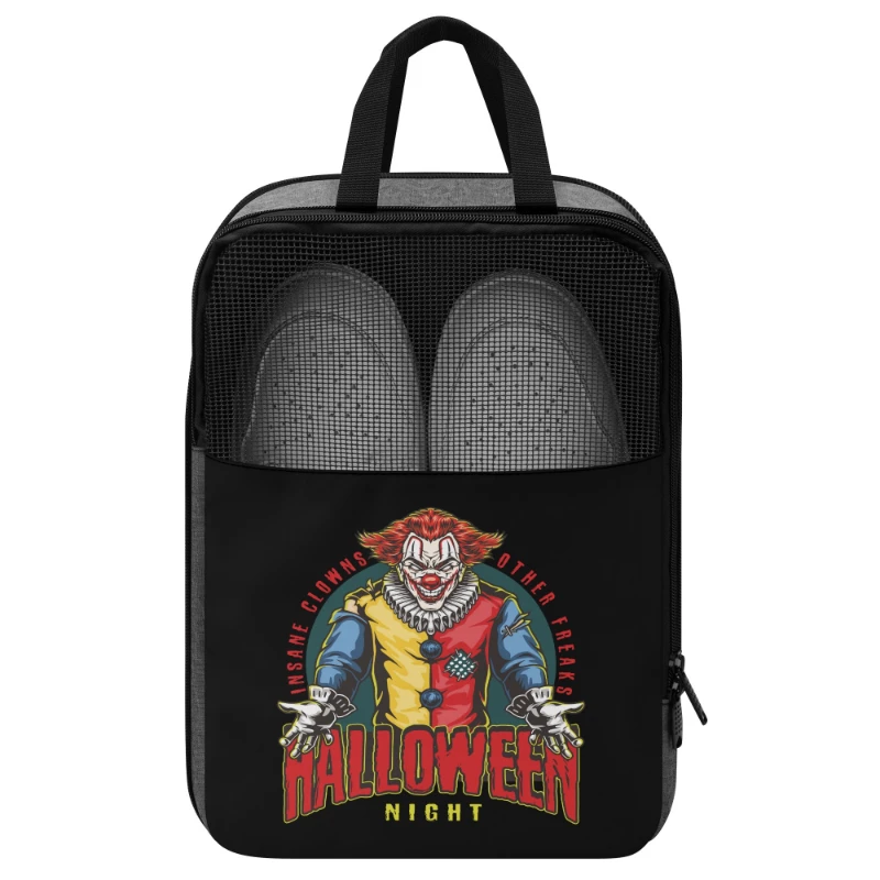 Insane Clown Halloween Night Storage Shoe Bag