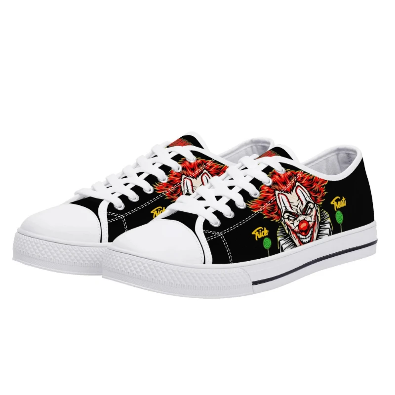 Insane Clown Halloween Night Men's Low Top Canvas Shoes