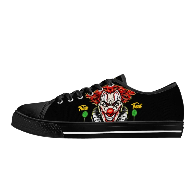 Insane Clown Halloween Night Men's Low Top Canvas Shoes