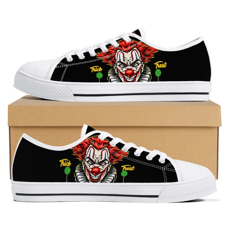Insane Clown Halloween Night Men's Low Top Canvas Shoes