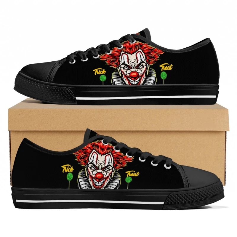 Insane Clown Halloween Night Men's Low Top Canvas Shoes