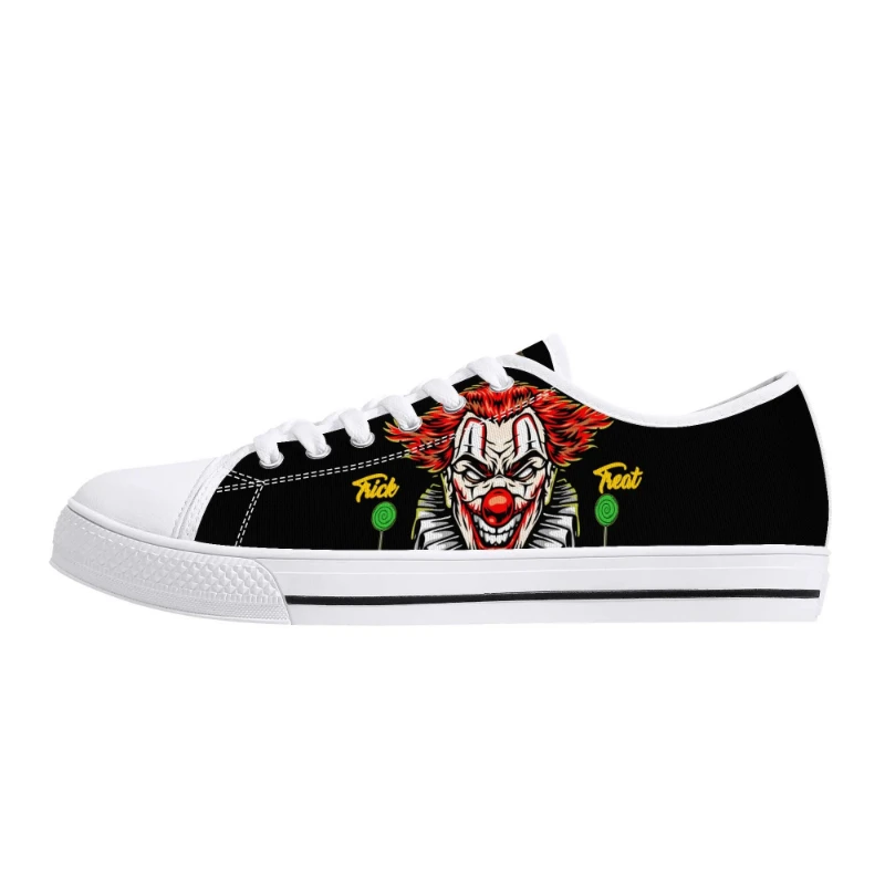 Insane Clown Halloween Night Women's Low Top Canvas Shoes