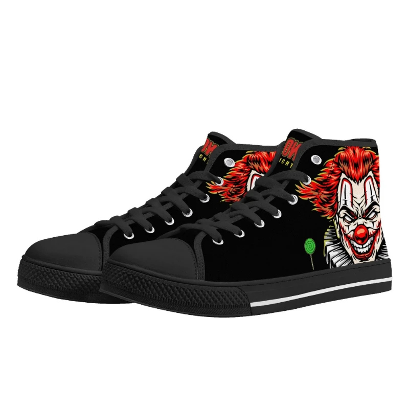 Insane Clown Halloween Night Men's High Top Canvas Shoes