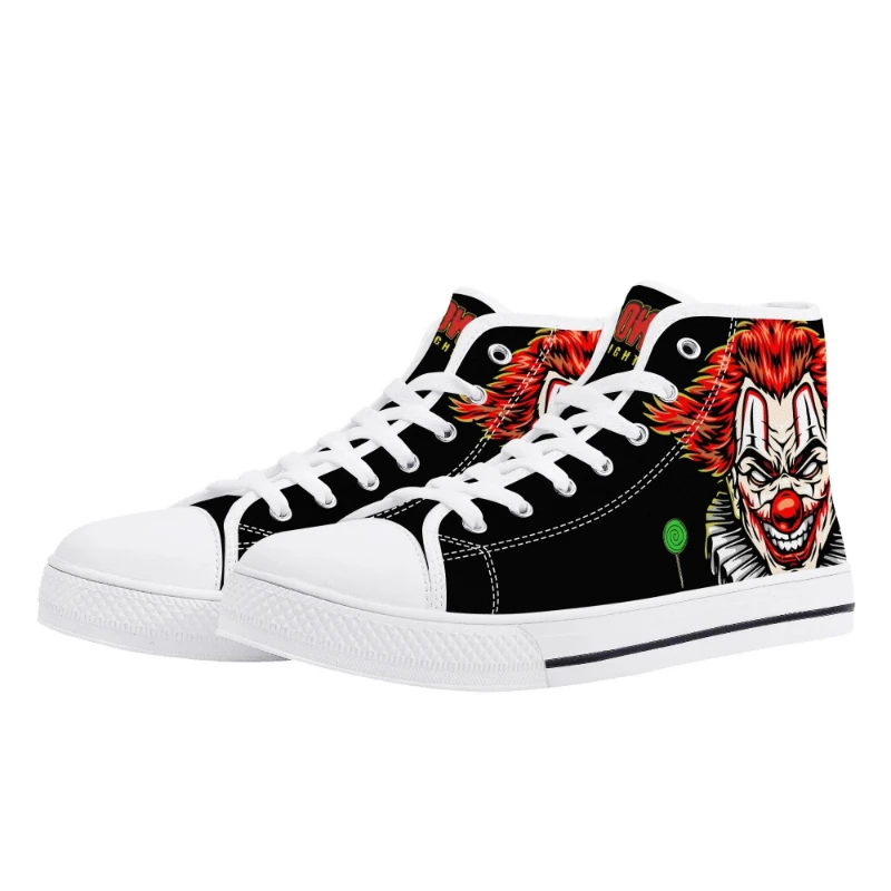 Insane Clown Halloween Night Men's High Top Canvas Shoes