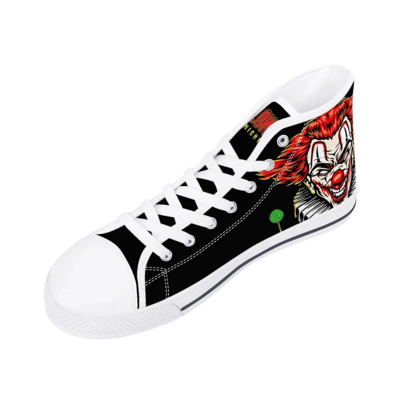 Insane Clown Halloween Night Men's High Top Canvas Shoes