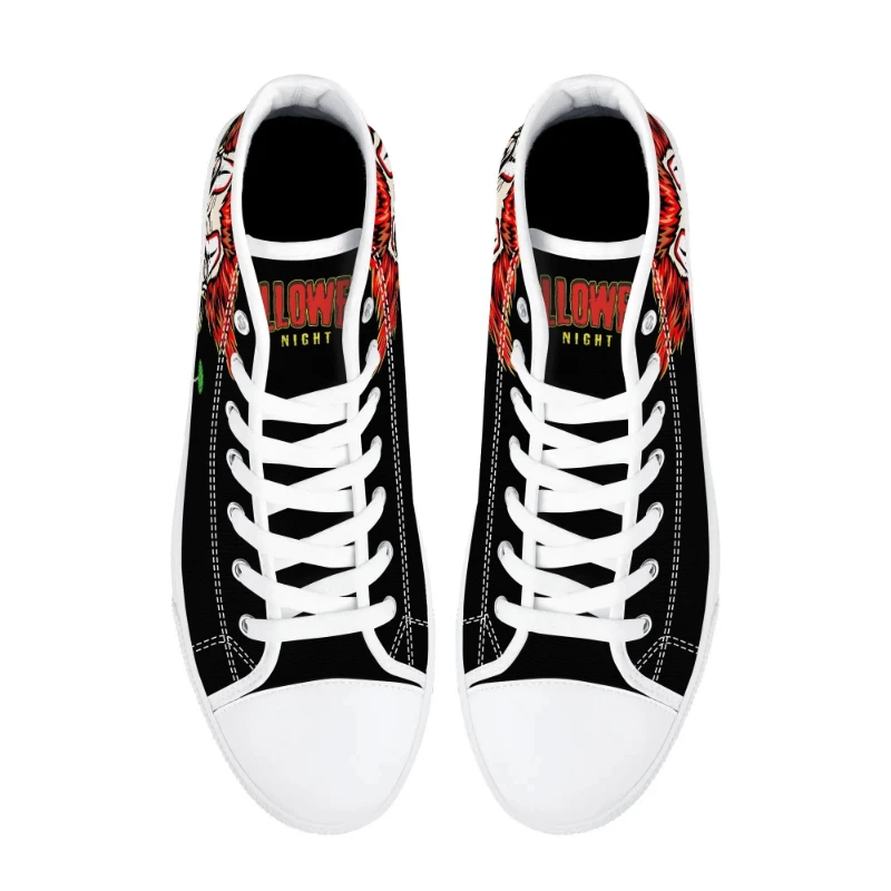 Insane Clown Halloween Night Men's High Top Canvas Shoes