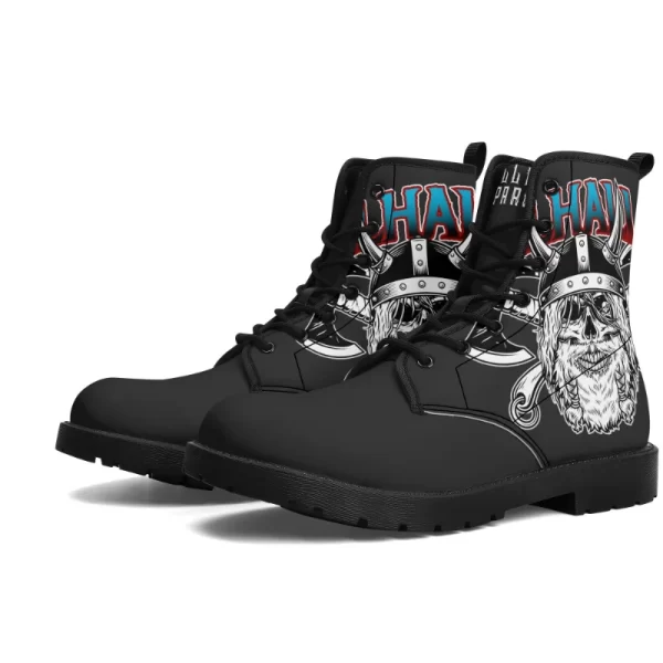 Valhalla Skull Axes H Unisex Leather Boots Level 10