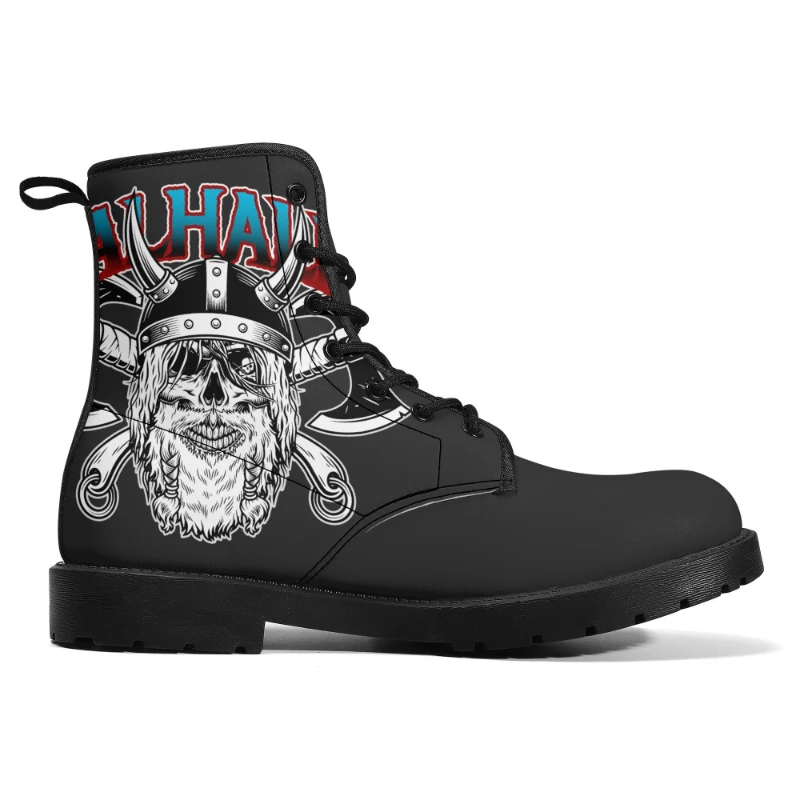 Valhalla Skull Axes H Unisex Leather Boots Level 10