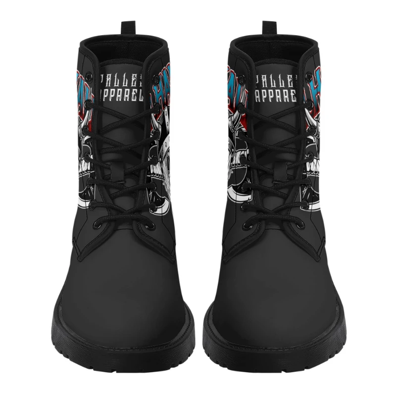 Valhalla Skull Axes H Unisex Leather Boots Level 10