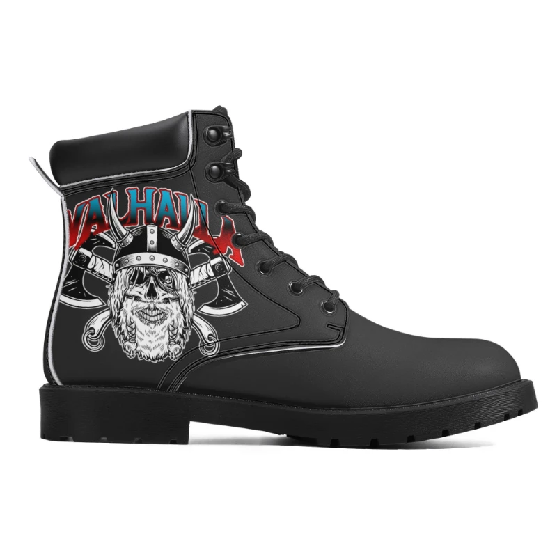 Valhalla Skull Axes H Unisex All Season Leather Boots Level 10