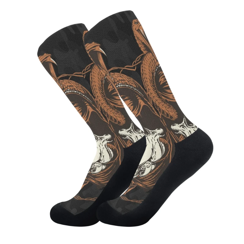 Hooded Cthulhu Black Camo Crew Socks