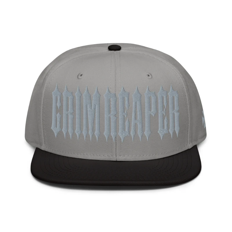 snapback-black-gray-gray-front-65a3a22cc0751 Grim Reaper Grey Edition Snapback Hats