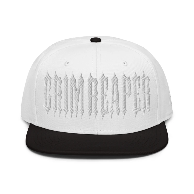 snapback-black-white-white-front-65a39ed996de1 Grim Reaper White Edition Snapback Hat