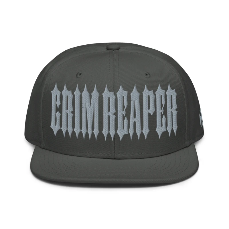 snapback-charcoal-gray-front-65a3a22cbf98c Grim Reaper Grey Edition Snapback Hats
