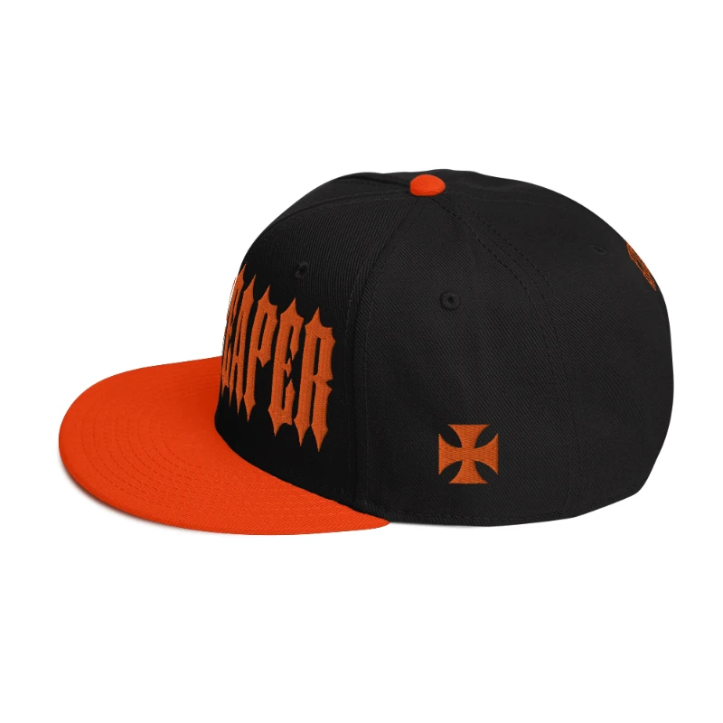 snapback-orange-black-black-left-side-65a39d651c294 Grim Reaper Multicolour Snapback Hats