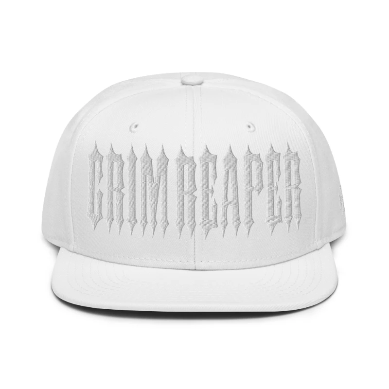 snapback-white-front-65a39ed9979c9 Grim Reaper White Edition Snapback Hat