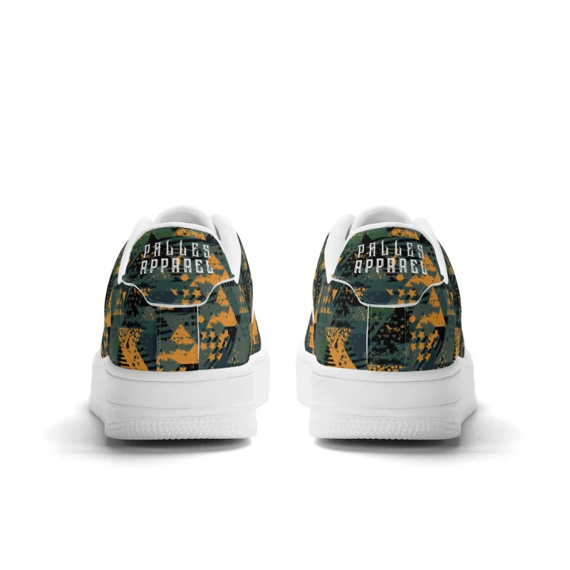 Stars X Orange Green Pattern Upgraded Low Top Leather Sneakers