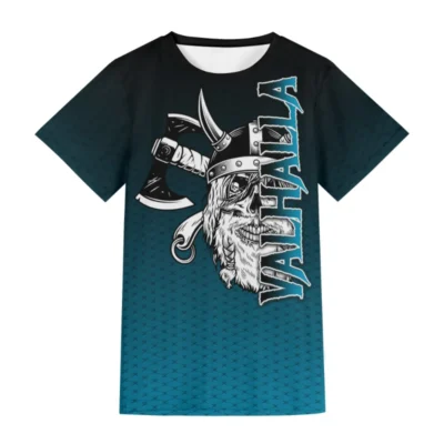 Valhalla Skull Axe V Unisex Short Sleeve T-shirt