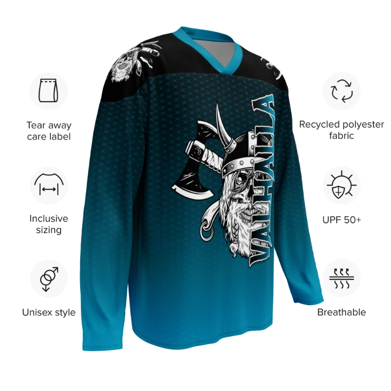 Valhalla Skull Axes Unisex Recycled Hockey Jersey