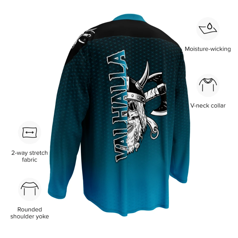 Valhalla Skull Axes Unisex Recycled Hockey Jersey