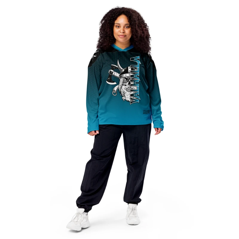 Valhalla Skull Axes Unisex Recycled Hockey Jersey