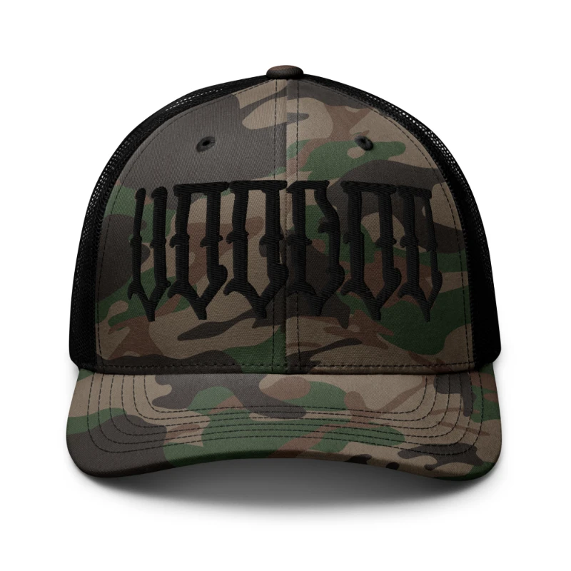 camouflage-trucker-hat-camo-black-front-6675b70bbb925 Black VooDoo Camouflage Trucker Hat