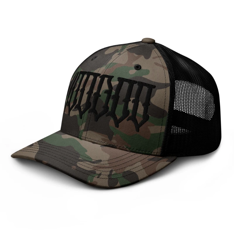 camouflage-trucker-hat-camo-black-left-front-6675b70bbbb7e Black VooDoo Camouflage Trucker Hat