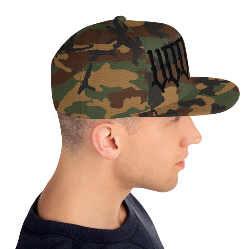 classic-snapback-green-camo-right-side-667808443639a Black Voodoo Green Camouflage Snapback Hat