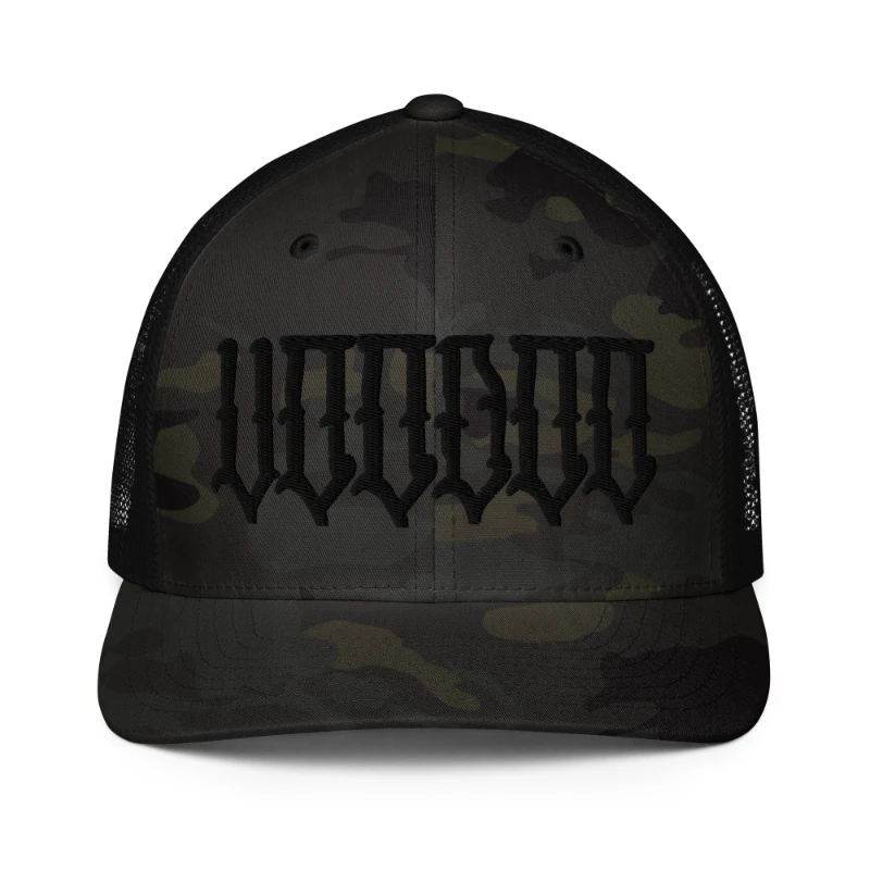 closed-back-trucker-cap-multicam-black-black-front-66780bc367c65 Black VooDoo Camouflage Closed-back Trucker Cap