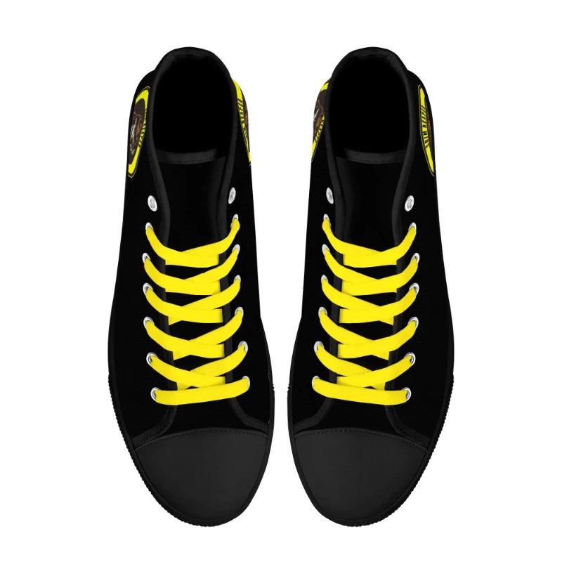 Gold Grim Reaper Rubber High Top Canvas Shoes