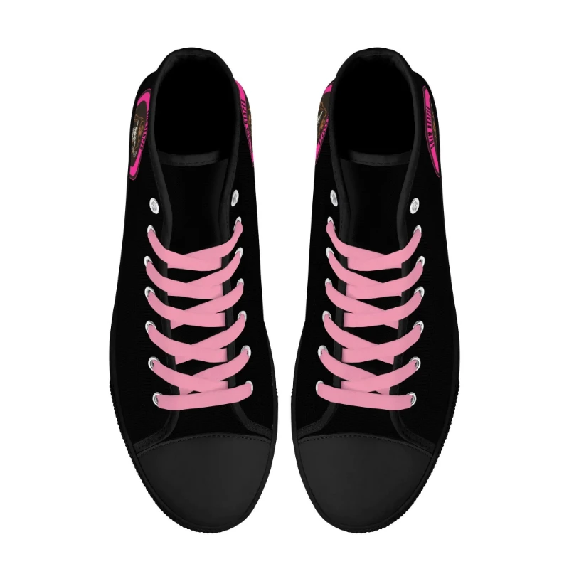 Pink Grim Reaper Rubber High Top Canvas Shoes