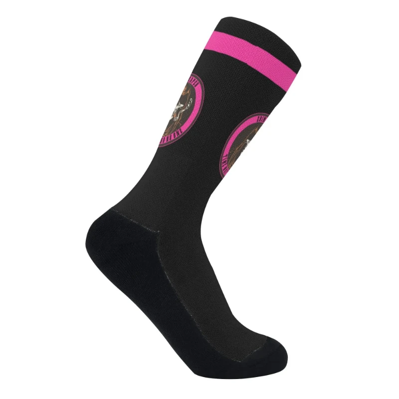 Pink Grim Reaper Crew Socks Deluxe
