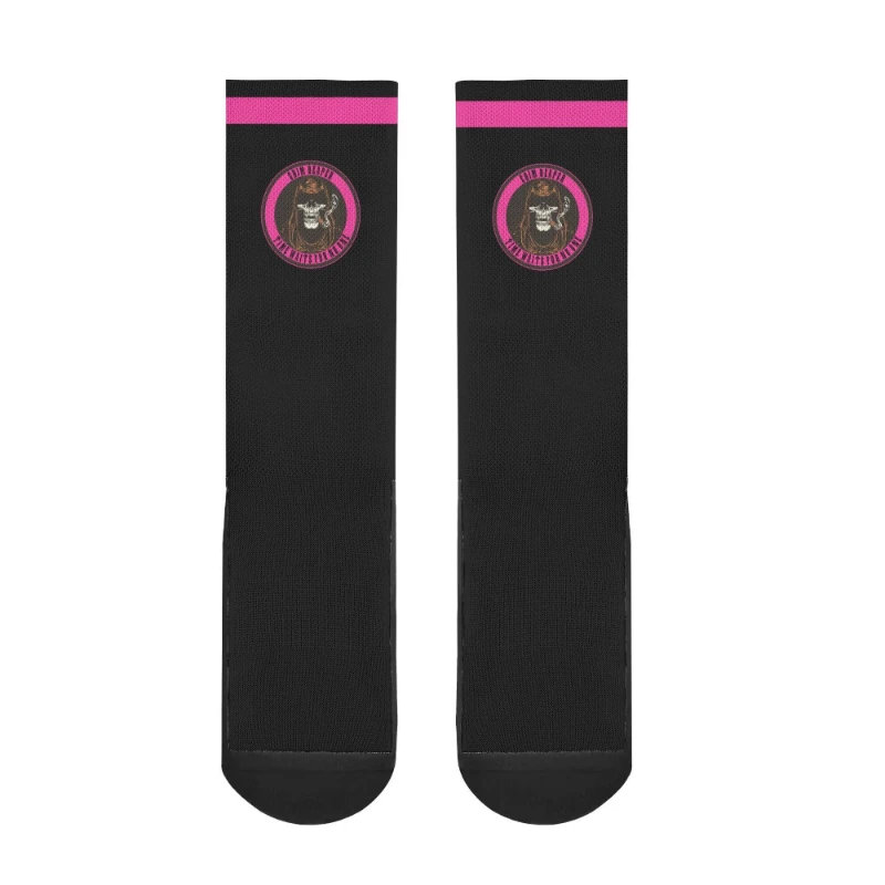 Pink Grim Reaper Crew Socks Deluxe