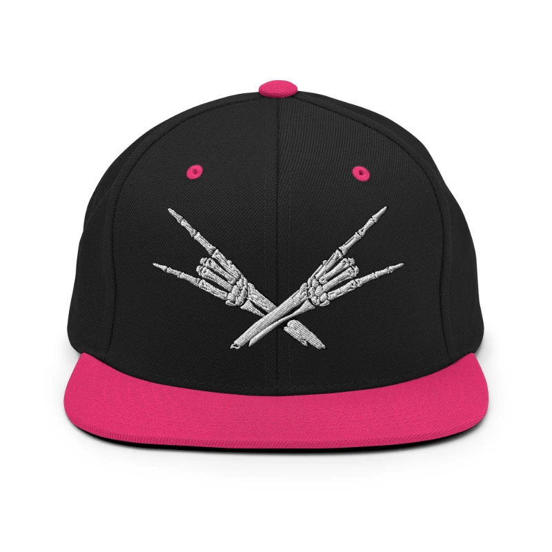 classic-snapback-black-neon-pink-front-668ea9bf1fae8 Metal X Skeleton Hands Multicolour Classic Snapback Hats