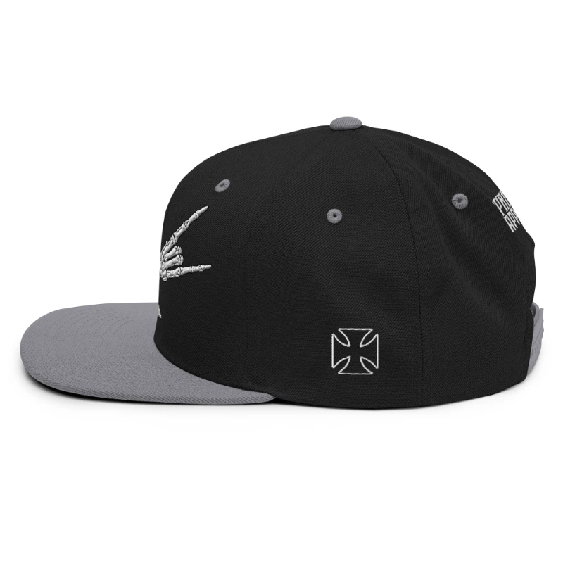 classic-snapback-black-silver-left-side-668ea9bf25b55 Metal X Skeleton Hands Multicolour Classic Snapback Hats