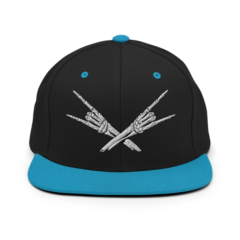 classic-snapback-black-teal-front-668ea9bf21d68 Metal X Skeleton Hands Multicolour Classic Snapback Hats