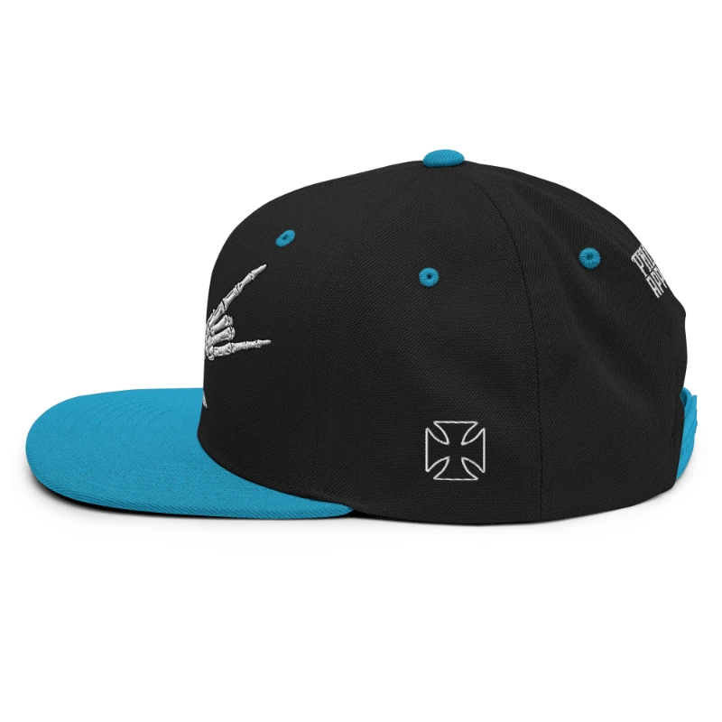 classic-snapback-black-teal-left-side-668ea9bf22e3c Metal X Skeleton Hands Multicolour Classic Snapback Hats