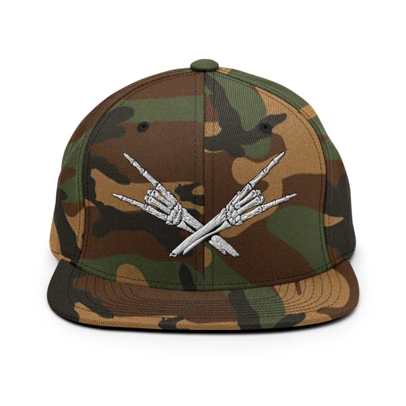 classic-snapback-green-camo-front-668eb35d165ec Metal X Skeleton Hands Multicolour Classic Snapback Hats