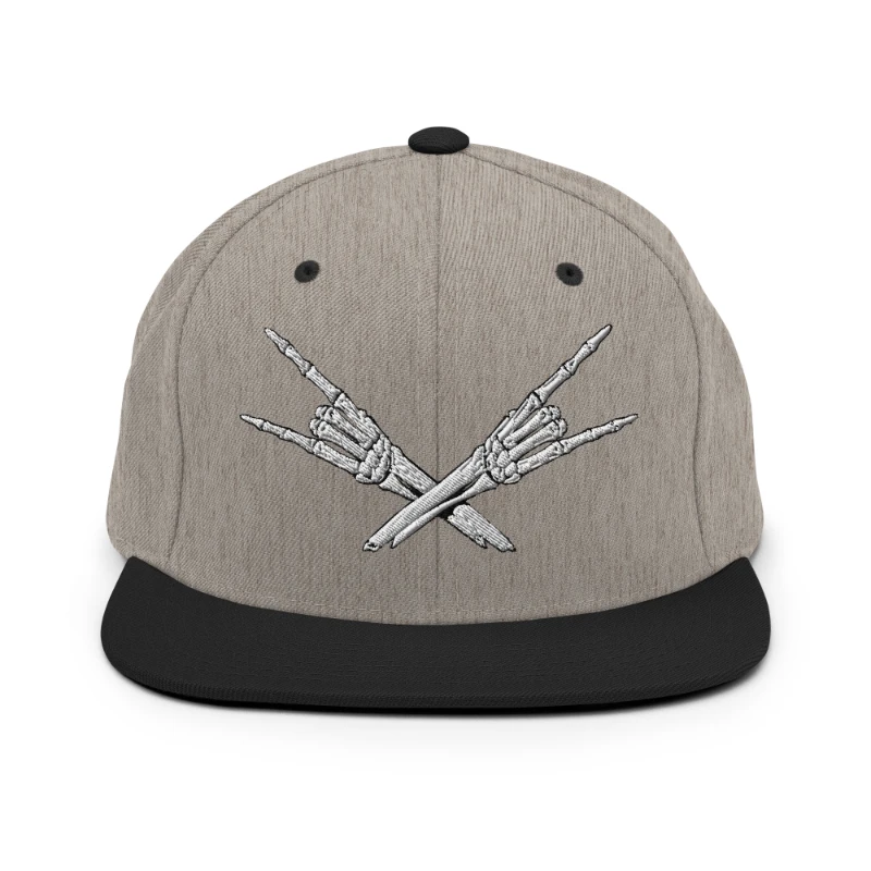 classic-snapback-heather-black-front-668eb35d49859 Metal X Skeleton Hands Multicolour Classic Snapback Hats